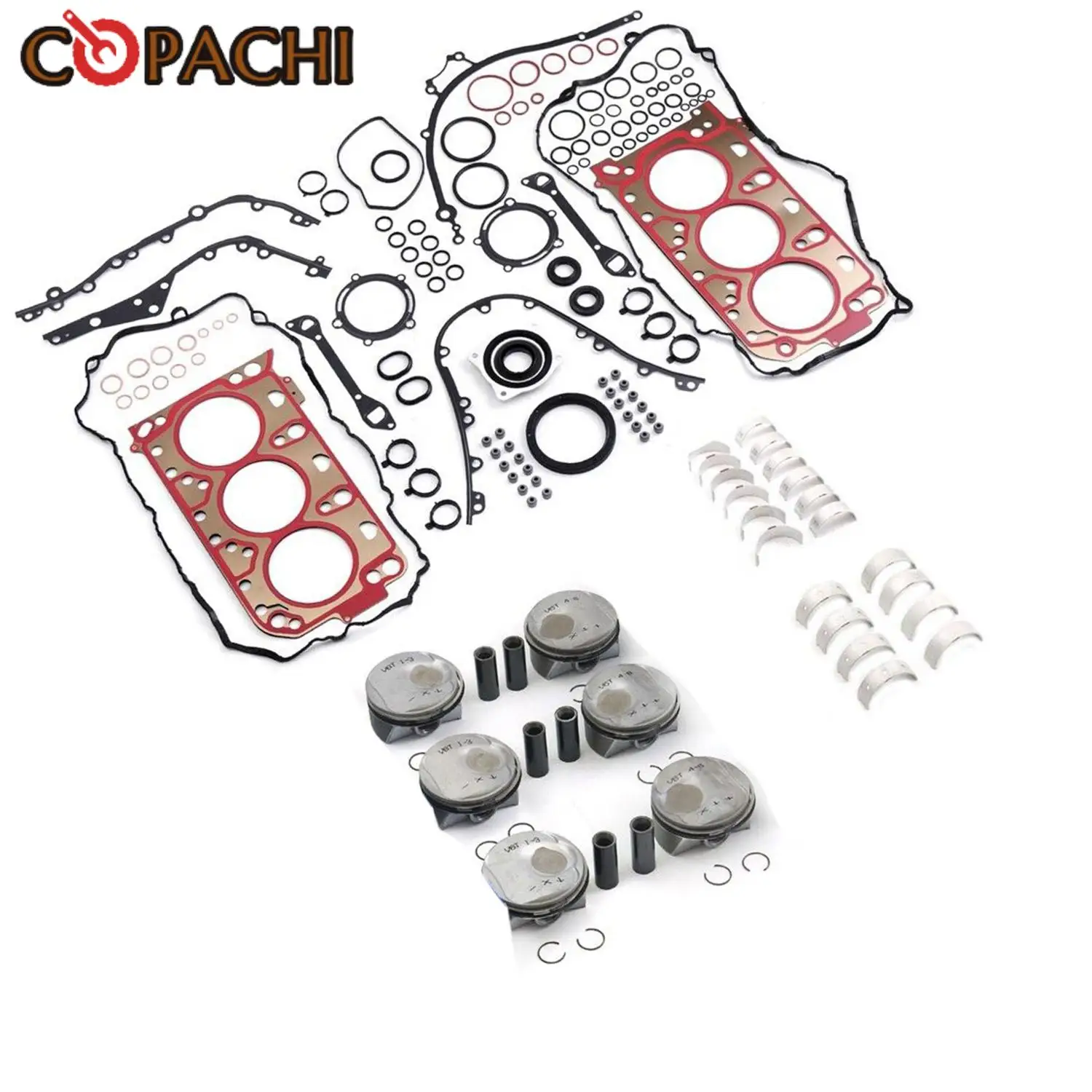 Revisione Motore Ricostruire Kit Guarnizioni Pistoni 94610335200 94610335201 94610335203 94810323023 Per Porsche Macan Panamera S 3.0T
