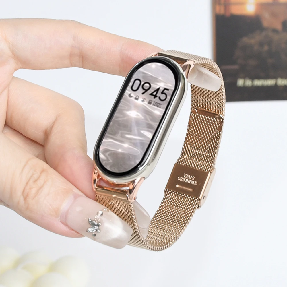 سوار من الفولاذ المقاوم للصدأ لـ Xiaomi Mi Band 9/...