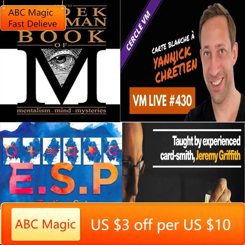 

Book of M by Radek Hoffman,Carte Blanche a by Yannick Chretien,ComboStripper by Jeremy Griffith,ESP Testing Set by Spooky Magic