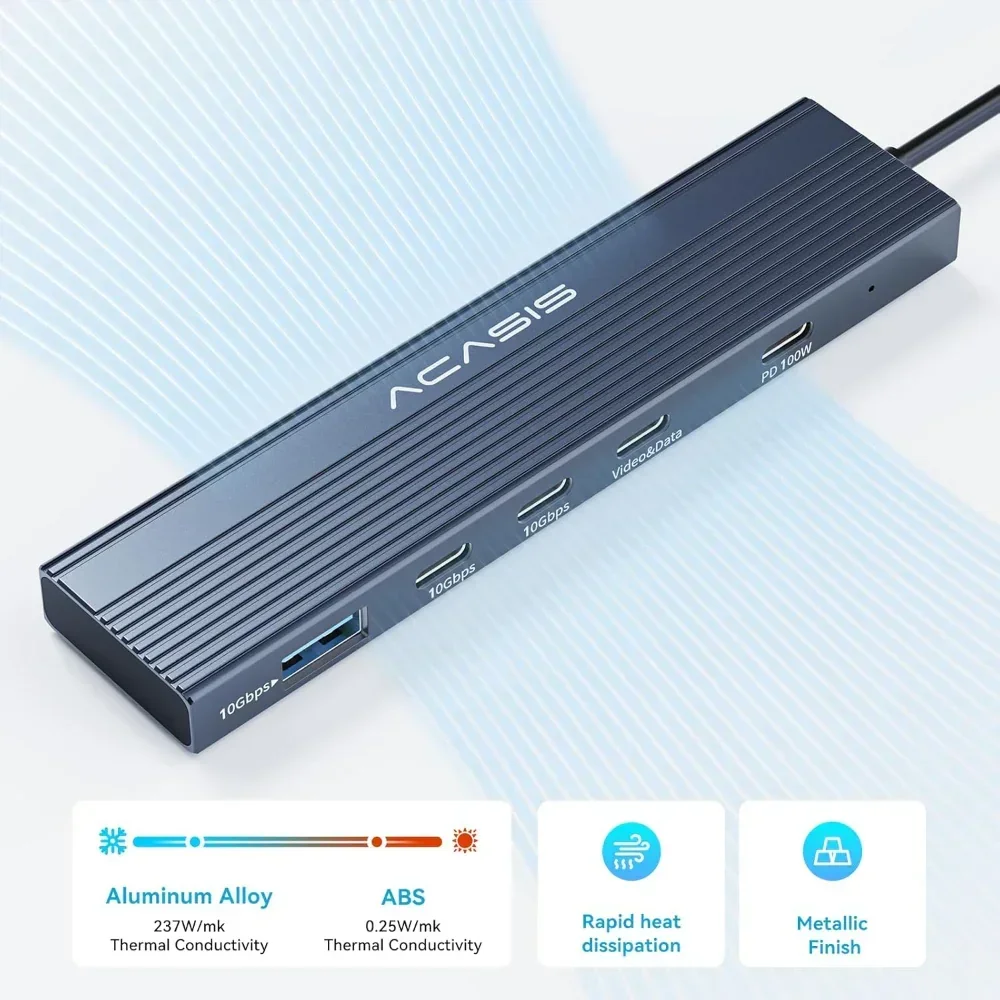 5-in-1 USB C Docking Station With 4K@60Hz Video Output, 100W PD, 2 USB-C & USB-A 3.1 Ports For Book, Windows Laptop_voghion.com
