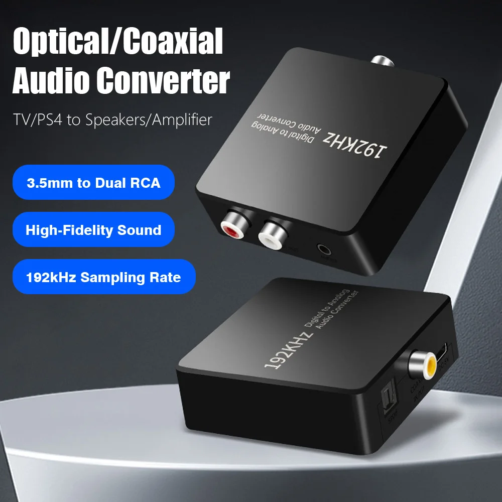 Digital Optical to Dual RCA Audio Converter with 3.5mm AUX