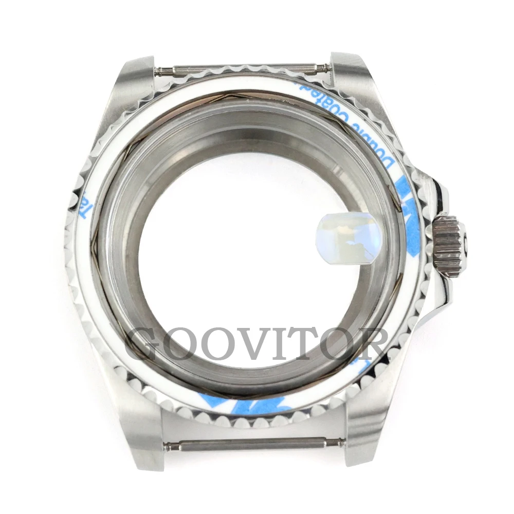 Silver 40mm Solid Stainless Steel Watch Case with Waterproof Brushed Oyster Bracelet