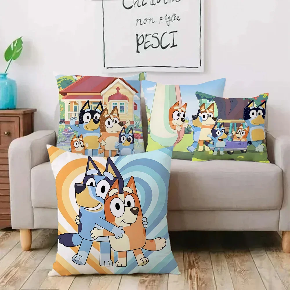 Anime For B-Blueys Pillow Covers Cartoon Sofa Decorative Double-sided Printing Short Plush Cushion Cover