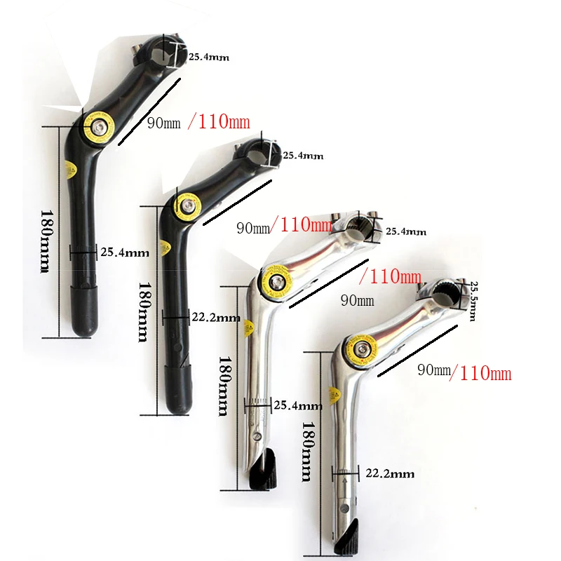 22.2/25.4 ミリメートル調整可能なハンドルバーステム 0-90 度