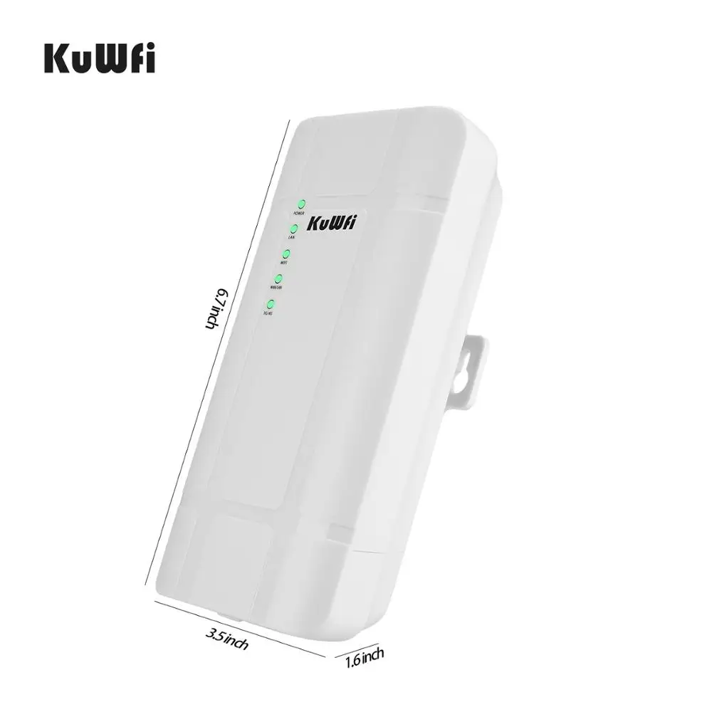 KuWFi 야외 4G LTE 라우터, 고전력 300Mbps 무선 CPE 라우터, CAT4 와이파이 라우터, 24V POE 어댑터, IP 카메라용
