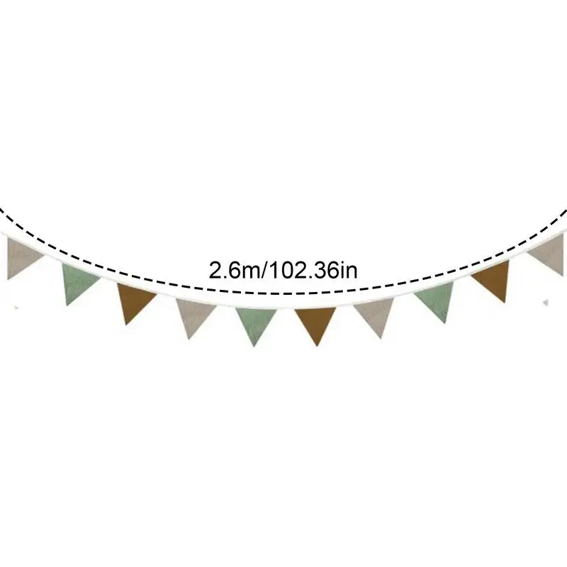 Pennant Banner Flags Cotton Fabric Triangle Pennant Garlands Washable Nursery Bunting Banner Flags for Home Garden Street Decor party decorations birthday banner