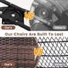 2 Luxury Outdoor Swivel Wicker Glider Patio Chairs with Table Set, Overstuffed Washable Cushions, Ideal for Porch, Balcony,Deck 3