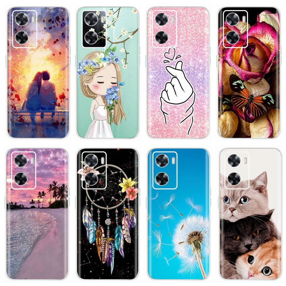 For Oppo A57 4g Case Cph2387 Cute Cartoon Cover 6.56'' Soft Silicone Fundas Phone Case For Oppo