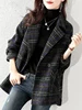 Slimming Effect Woolen Coat Thiened Medium Length Korean Sle Commute High Waist Jaet for plus Size Women Winter 2025 New