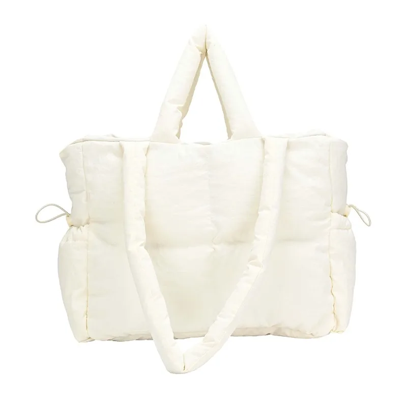 Women Gilrs Nylon Solid Color Shoulder Bag Top Handle Bags Solid Color Soft Handbags for School Work Shopping Travel Daily Use