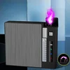 Double Arc Metal Cigarette Case Rechargeable Windproof Lighter Packs Full Pack of Cigarettes 20 PCS 10PCS  Mens Gift 1