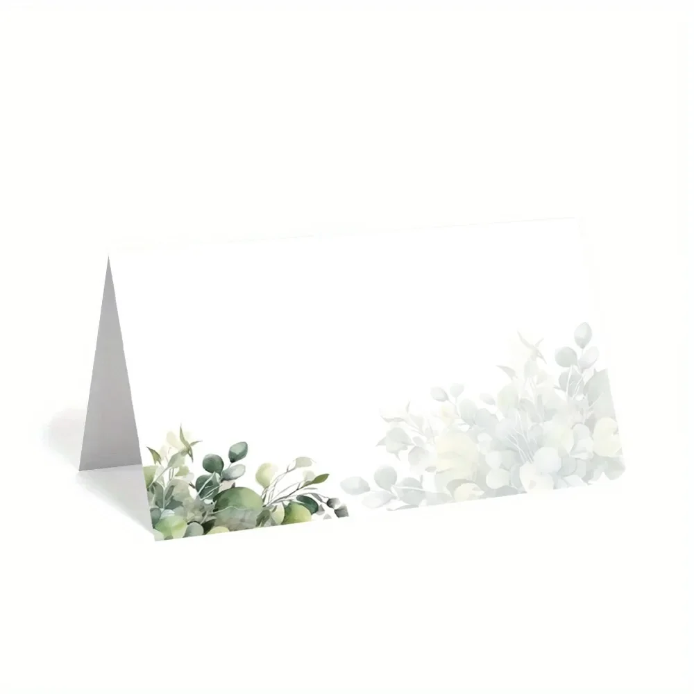 20/50/100pcs Wedding Seating Number Table Card Printed Plant Fresh Seat Name Place Cards Christmas Birthday Party Greeting Card