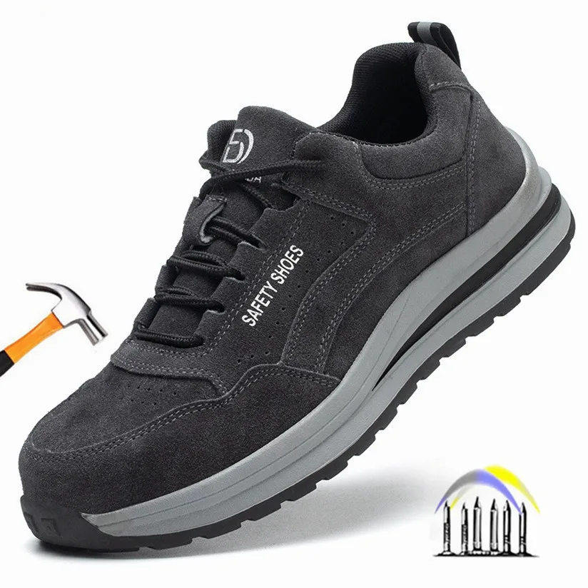 safety autumn shoes breathable work shoes anti stab work sneakers with steel toe indestructible shoes anti smashing safety shoes indestructible work safety shoes men steel toe cap work sneakers construction work shoes anti puncture lightweight male shoes