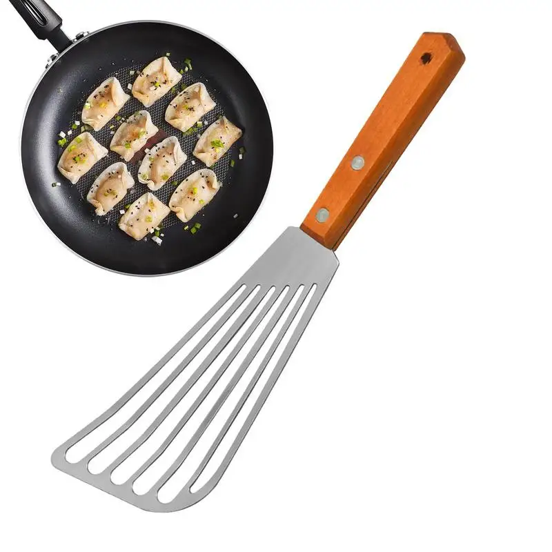 

Stainless Steel Slotted Fish Turner Spatula Pastry BBQ Fried Fish Utensil Rustproof Beefsteak Shovel With Comfortable Handle