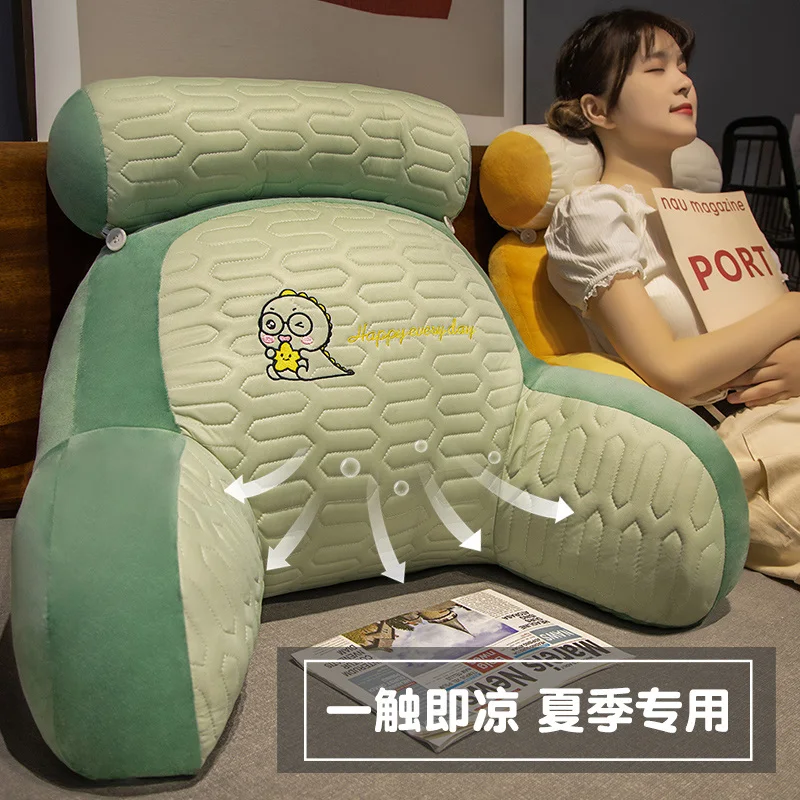 Cute Summer Ice Silk Cartoon Plush Cushion Cute Stuffed Latex Waist Cushion Anime Soft Plushies Office Sofa Chair Pillow Toy