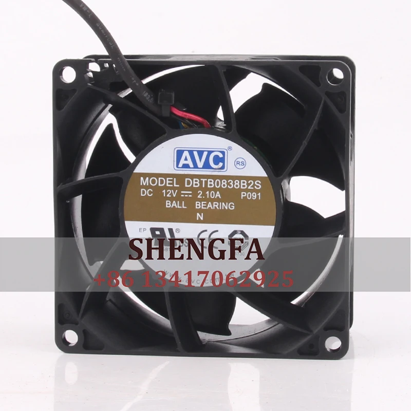 AVC DBTB0838B2S Case Cooling Fan DC12V 2.1A 8038 8x8x3.8cm PWM Temperature Controlled Double Ball Bearing Centrifugal delta ffb0812ehe case cooling fan dc12v 1 35a 80x80x38mm 8cm 8038 3 wire double ball bearing large capacity