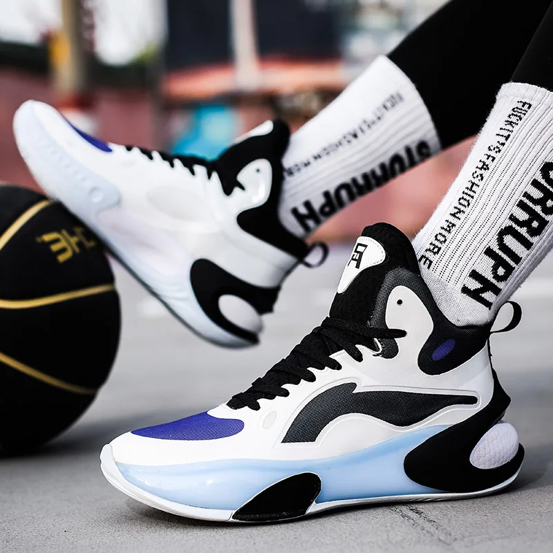 

New2023 Couple Sneakers Men Air Cushion Basketball Shoes Women Leather Sports Shoes Male Trainers High-top Waterproof Boots36-45