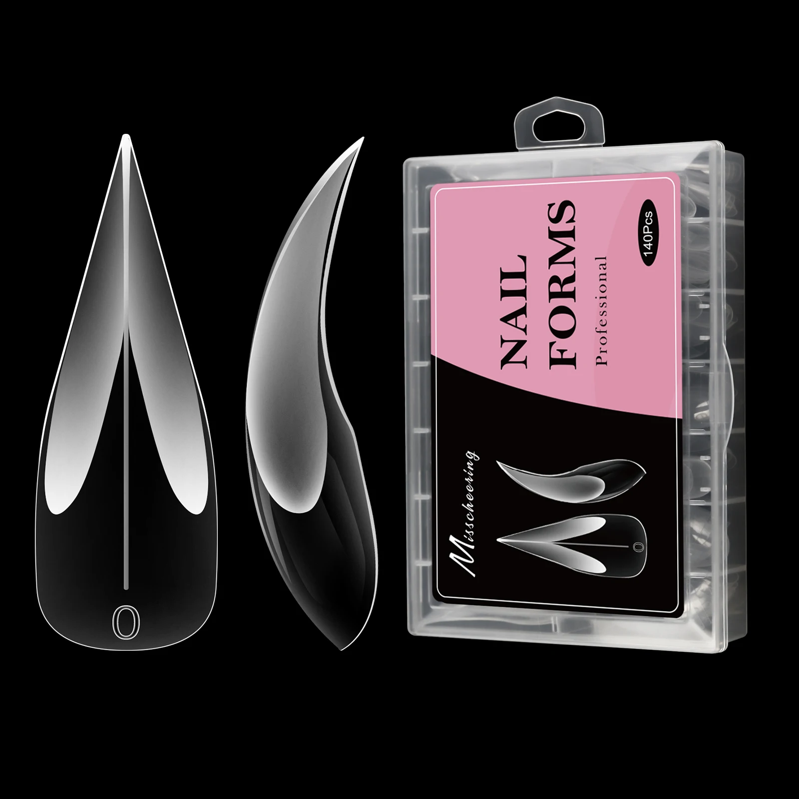 Neue Eagle Claw Nail-Forms 140 Stück Kristallverlängerungsspitzen für schnelle Gelnägel, papierloses Nail-Art-Set mit klauenförmigem Design, Salon – Detail 3