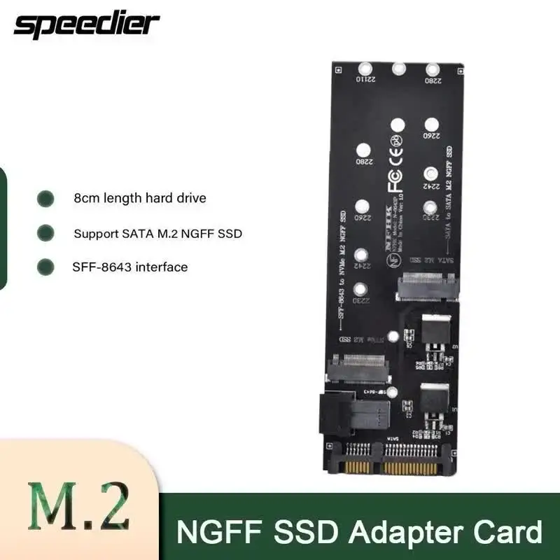 NGFF M-Key to HD Mini SAS NVMe PCIe SSD SATA Adapter Kit SFF-8643