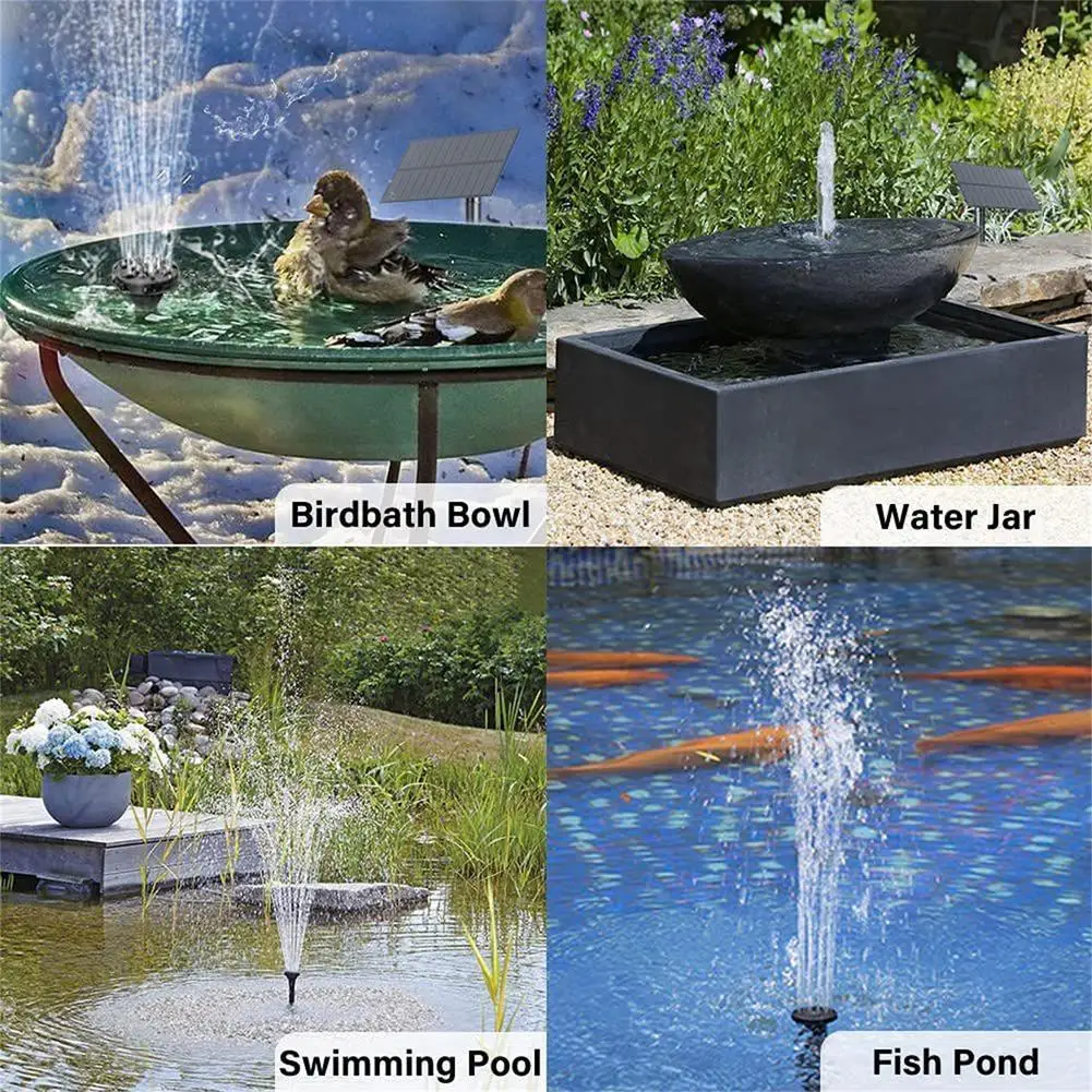 Solar Fountain Pump 1.5w Swimming Pool Built-in Suction Cup Submersible Water Pump With Sponge