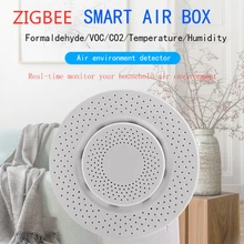 

ZIGBEE 3.0 Smart Air Box Home Automation Carbon Dioxide Humidity Sensor VOC Temperature Sensor Alarm Detector Tuya/SmartLife