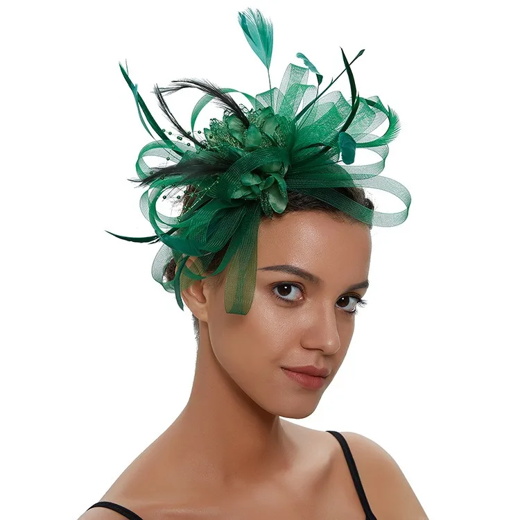 Banquet Feather Hair Pins Headdress Wedding Party Bridal Tiara Women Fascinators Clip Ladies Accessory Wedding Women Head Band hair accessories bridal hair accessories