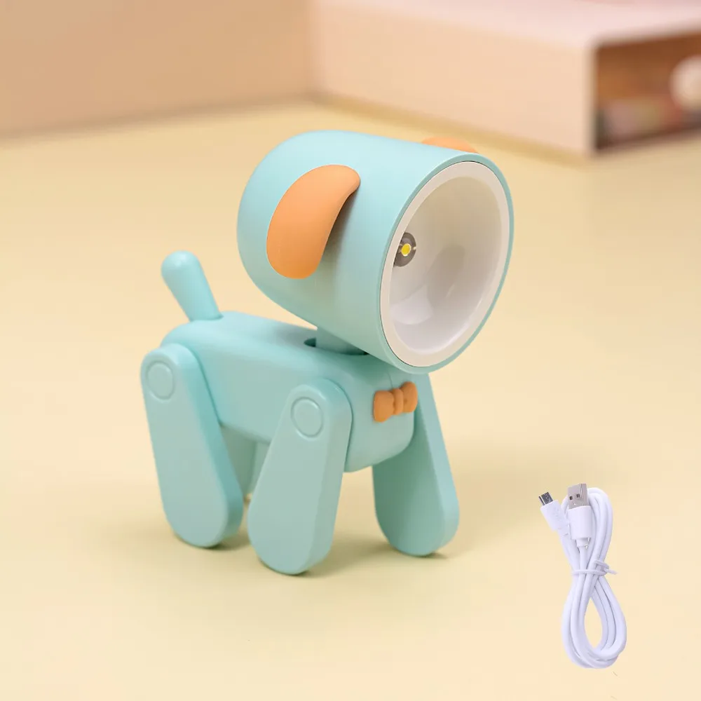 USB Rechargeable LED Night Light - Dog Deer Design Ambient Table Lamp