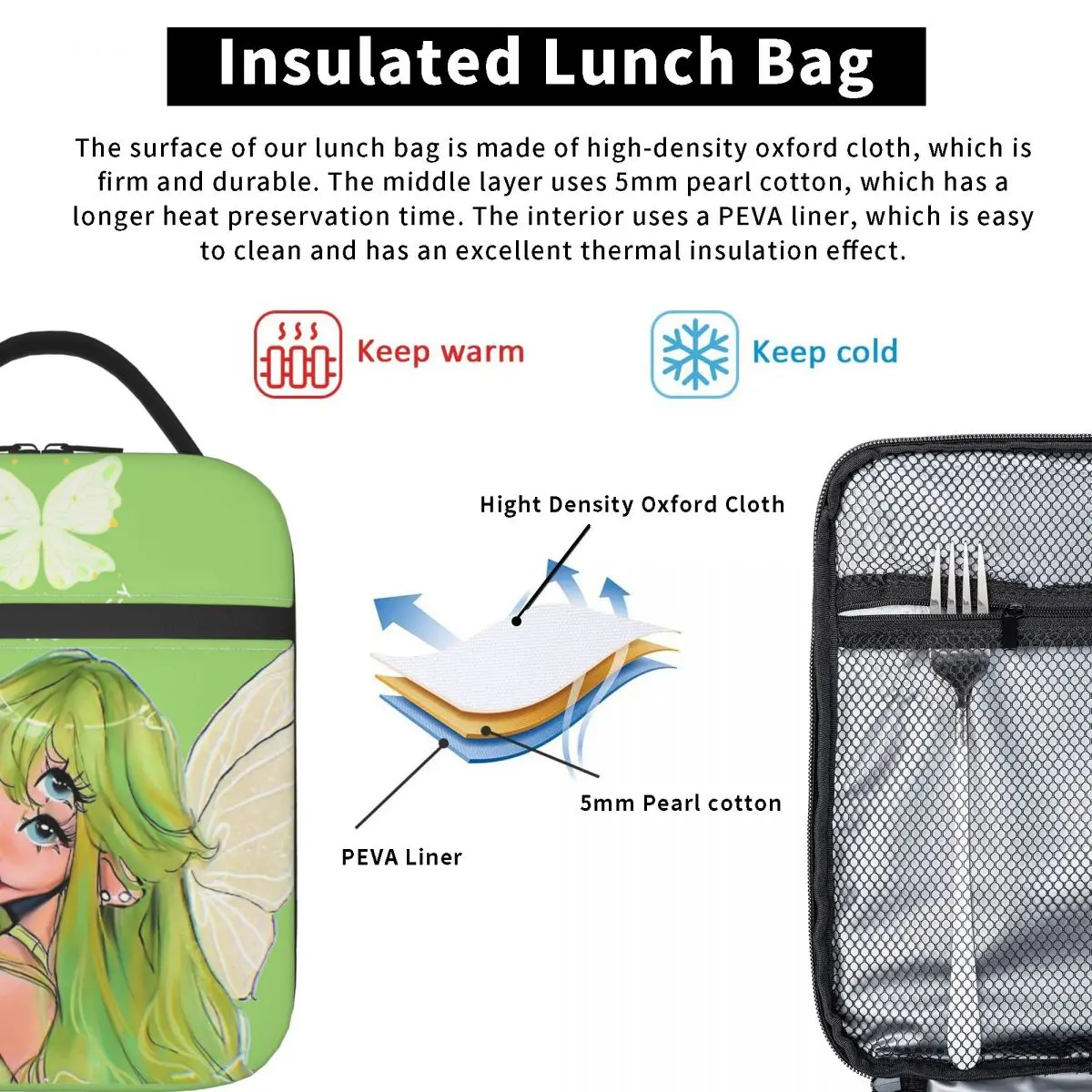 Cartoon Portals Melanie Martinez Insulated Lunch Bag Food Container Bags Reusable Cooler Thermal Lunch Box For School Office 5