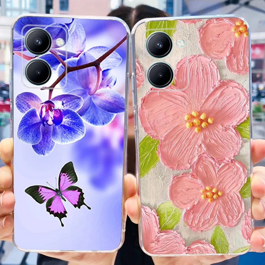 Stylish Painted Soft Silicone Back Cover – 6.5'' Phone Case