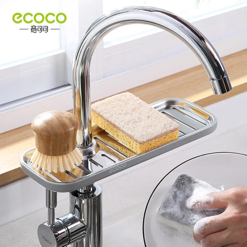 Kitchen Faucet Sponge Holder Sink Adjustable Bathroom Organizer Over Faucet Hanging Faucet Drain Rack for Sink Storage Racks 3