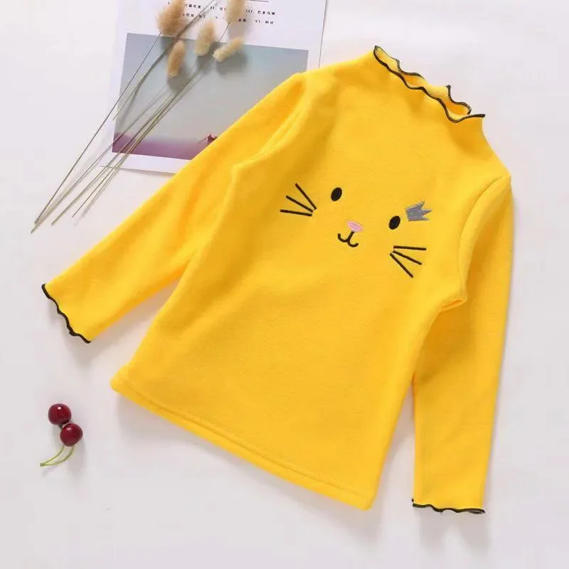 Kids Sweatershirts Baby Girls Sweater Kids Boys Tee Shirts For Children Clothing Spring Summer Basic Tshirt Long Sleeve Cartoon Cat Sweatershirt