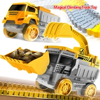 Magic Climbing electric Engineering car Track Railway Toy Car Bend Flexible Race Track Flash Light Car High Quality Toy For Kid