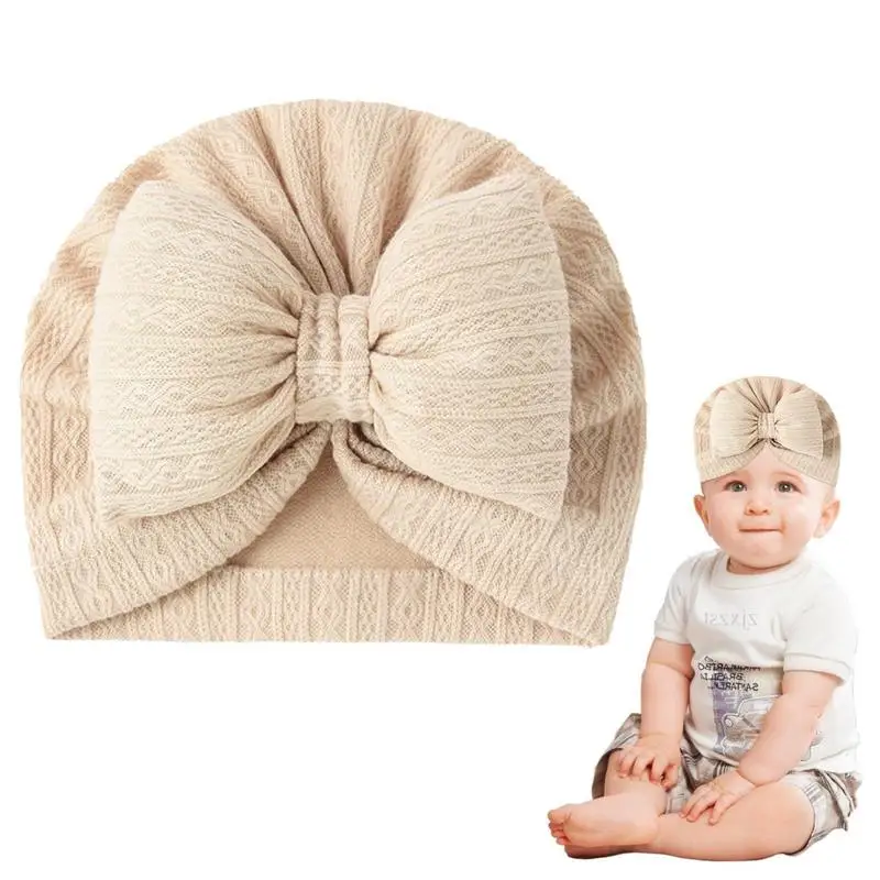 

Babies Girl Turban Bow Babies Beanie Hats Bow Knot Soft Stretchy Newborn Beanie Hospital Baby Hat Kids Head Wrap Nursery Turban