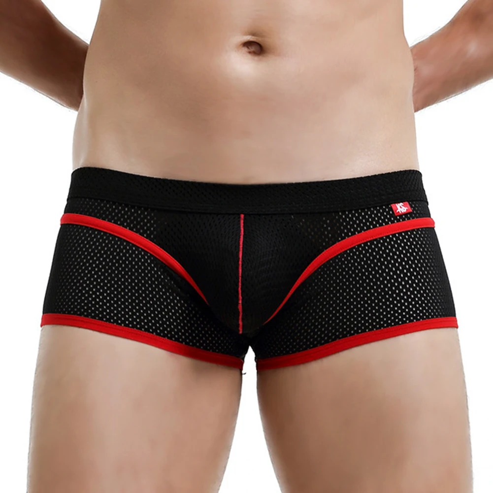 

Men Boxer Briefs Ultra-thin Sheer Mesh Sexy Pouch Underwears Quickly Dry Breathable Panties Elastic Lingerie Casual Underpants