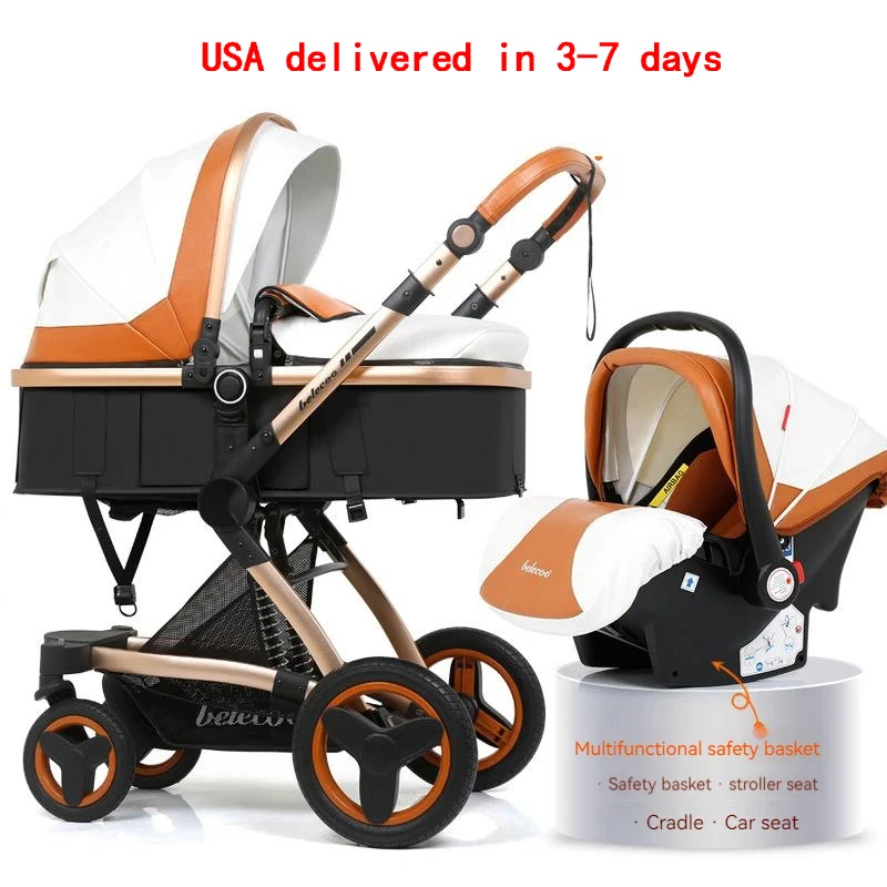 Baby Stroller Safety Car Seat Cart Carriage Luxury Mulfunctional Travel System Baby Pushchair Carriage