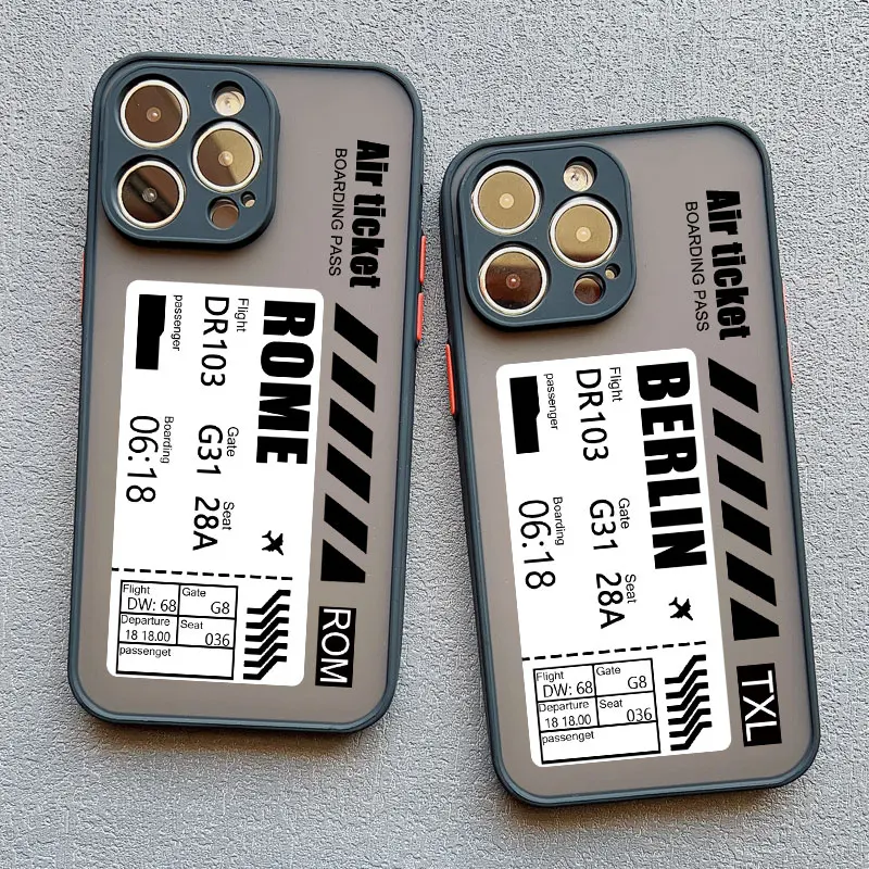 Hot Air Ticket Travel New York London Paris Label Custodia Per Telefono Per Iphone 15 11 12 13 14 Pro Max Antiurto 15 14 Plus Cover Posteriore