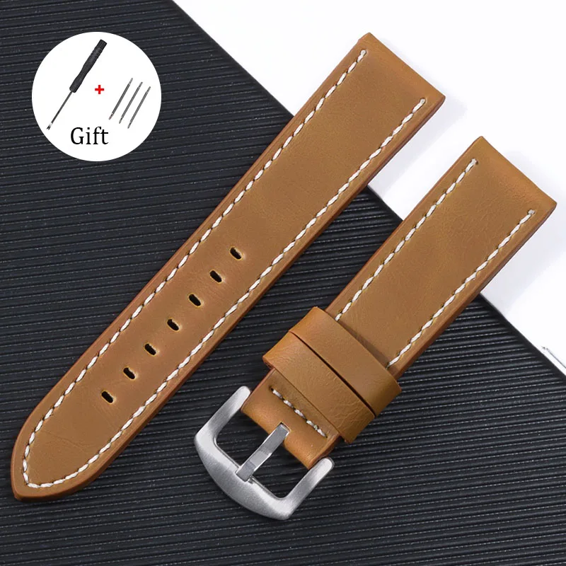 Vintage Leather Waterproof Watchband - Soft Strap Replacement for Smart Watches, Sport Wristband Bracelet