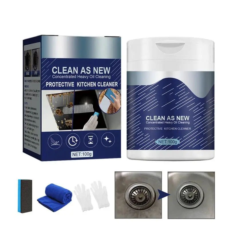 

Чистящий Порошок для кастрюль и сковородок, удалитель жира, кухонная утварь, бытовое чистящее средство включает в себя перчатки, щетку и салфетку