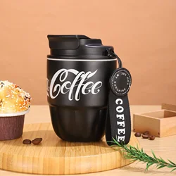 Stainless Steel Portable Insulated Coffee Travel Mug with Double Wall Vacuum Design - 260ml (Black)