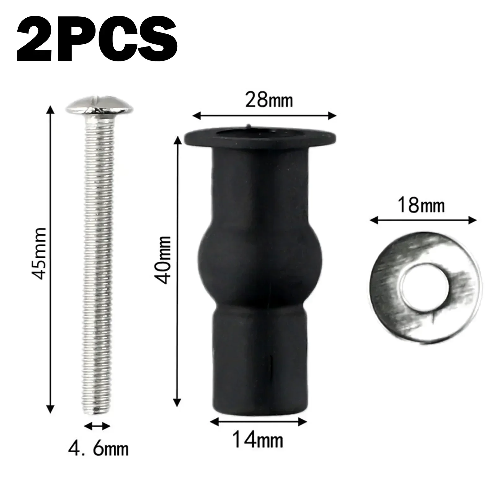 Expansion Screw Toilet Seat Top Fix Seat Hinge Expansion Screw Hinge Fixings Replacement Toilet Screws 2pcs
