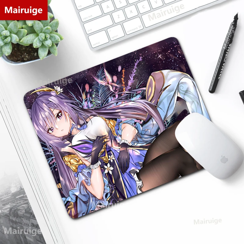 

Anime Sexy Cute Girl Keqing Non-slip Small Mouse Pad Gaming Accessories Mouse Mat Carpet Genshin Impact DeskMat for Gamer Laptop