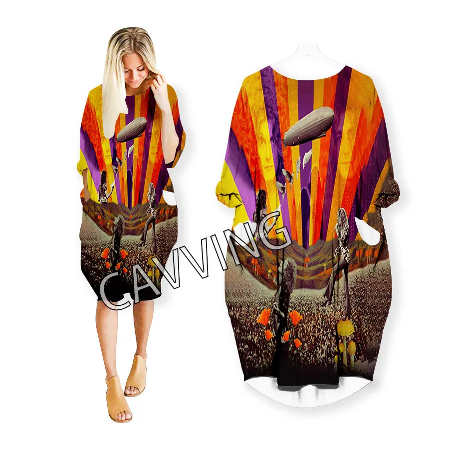 

CAVVING 3D Print Rock Band Fashion Funny Shirts Suit Harajuku Top Women US Sizes Women's Skirt Long-sleeved Dress