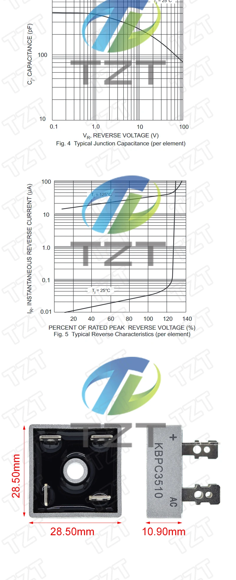 KBPC1510 KBPC2510 KBPC3510 KBPC5010 15A 25A 35A 50A 1000V kbpc5010 – Detail 3