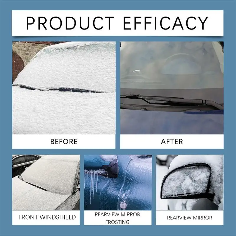 De Icer For Car Windshield Spray Car Deicer Liquid Ice Melt Winter Accessories Defrost Spray Windshield De-Icer Liquid