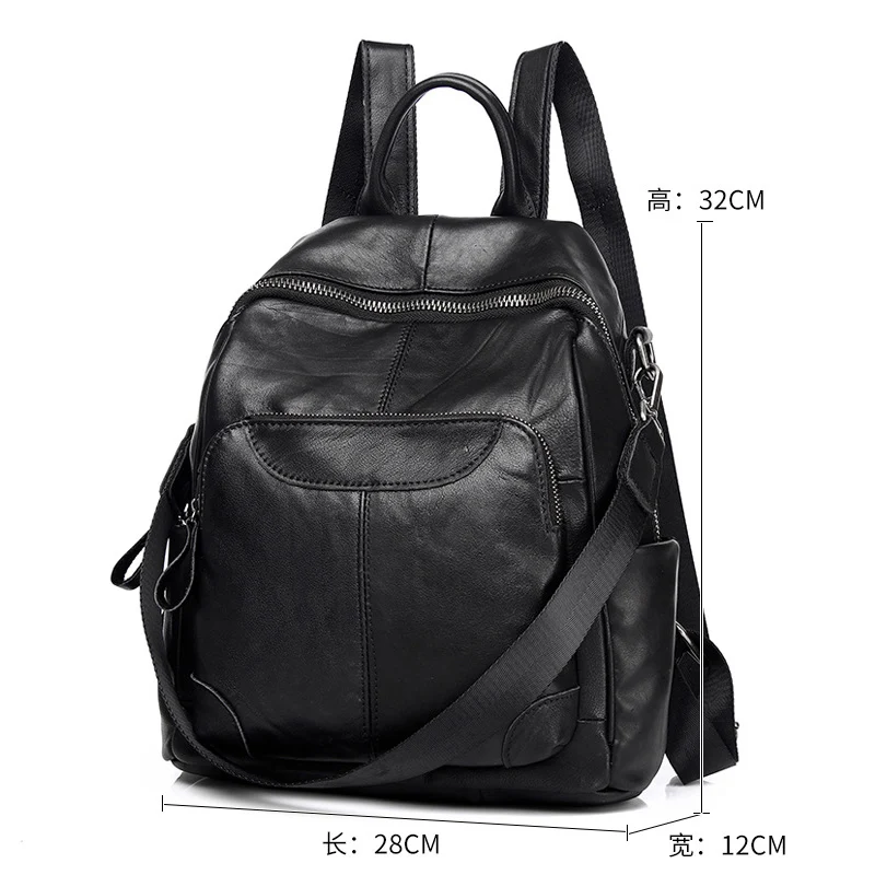 High quality Genuine Cow Leather Women's Backpacks bag Patchwork Leather Backpacks for Girls Shoulder bags Mochilas feminina 3