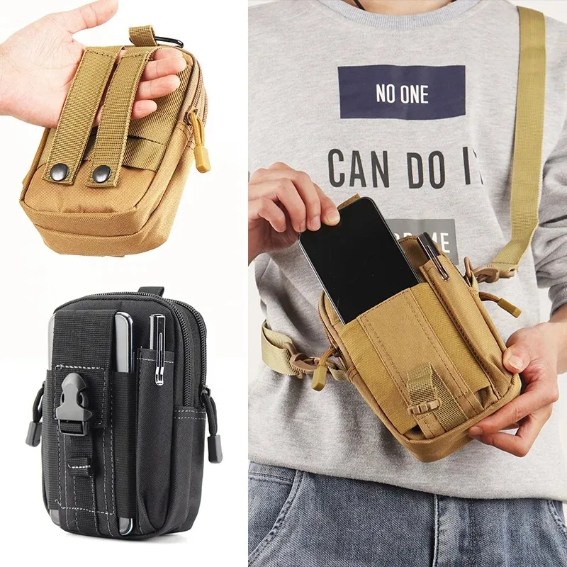 Men's Belt Bag Outdoor Waist Bag Pouch Waterproof Tactical Military Sports Hunting Accessories Storage Bag Molle Nylon Cell Phon