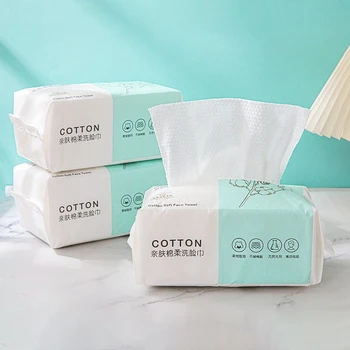 100 Pumps Thickened Disposable Face Towel 100Cotton Soft Fabric Travel Cleansing Dry Wet Makeup Remover Pearl Cotton Reusable 1