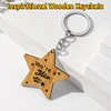 1Pcs Star Keychains Inspirational Wooden Keychain Motivational You're a Star Keychains Bulk Thank You Gift for Students Teacher 1