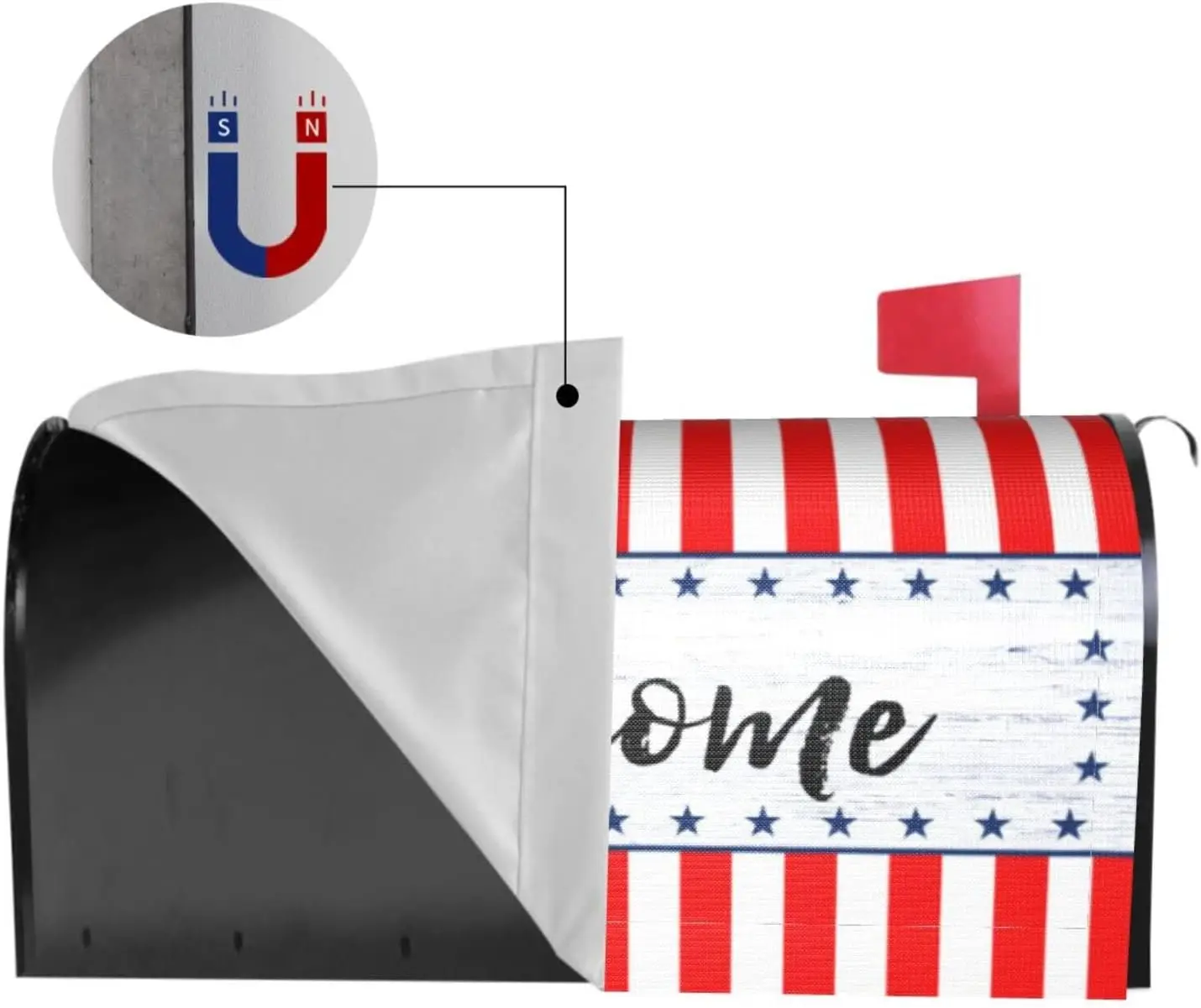 Welcome Mailbox Covers American Flag Patriotic Mailbox Cover Magnetic US Independence Day 4th of July Covers Garden