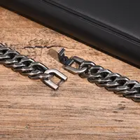 Bracelet chaîne épaisse plaqué or pour homme, bracelet chaîne cubaine épaisse en acier inoxydable, bijou de luxe hip-hop punk, cadeau pour lui 6